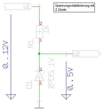 Spannungsstabilisierung mit  einer Z-Diode